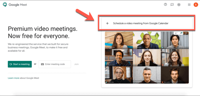 Scheduling a Google Meet Meeting image 3 - Google-Meet-Schedule-Meeting-Button