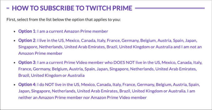 Available Countries for Twitch Prime image - Twitch-Available-Countries