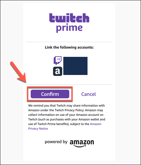 Subscribing to Twitch Prime image 2 - Twitch-Prime-Confirm