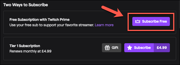 Using Your Free Twitch Prime Channel Subscription image 2 - Twitch-Subscribe-Free