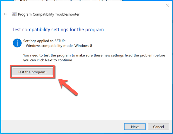 Using Windows Compatibility Mode image 5 - Windows-Compatibility-Troubleshooter-Test