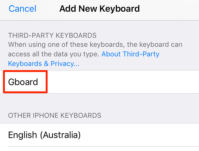 Fix Gboard Not Working On iOS (iPhone/iPad) image 5 - add-gboard-keyboard