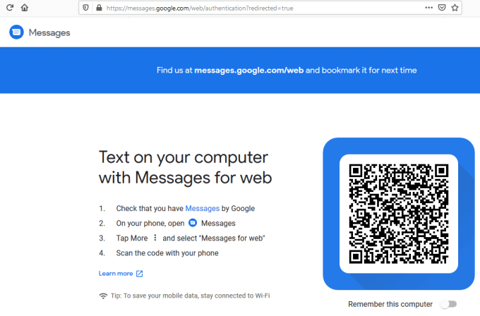 How To Use The Android Messages Desktop Client On Your PC image 5 - android-messages-desktop-send-receive-pc-android-messages-website