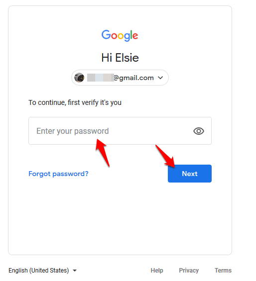 mac will not let me re enter password for google