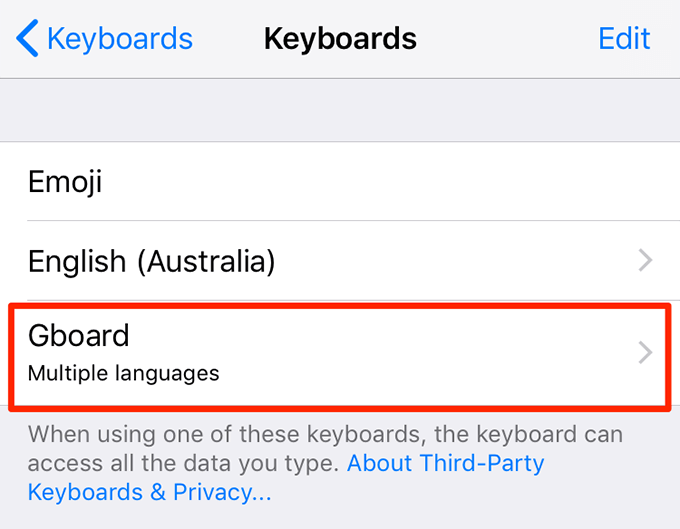 Fix Gboard Not Working On iOS (iPhone/iPad) image 6 - gboard-settings-ios