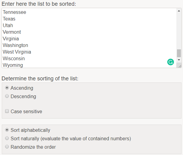 5 Sites to Alphabetize and Sort Text Lists Online image 7