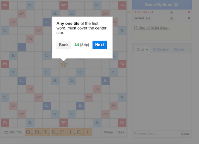 scrabble played against computer