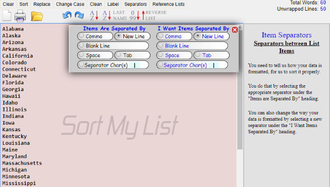 SortMyList image - sortmylist