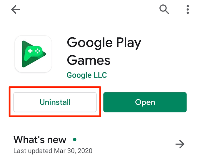 How To Fix Issues With Google Play Games image 3 - uninstall-play-games