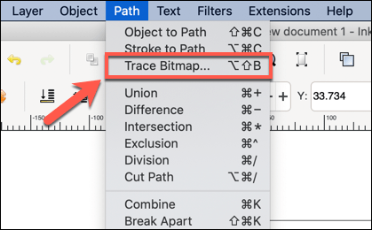 inkscape trace bitmap still filled in