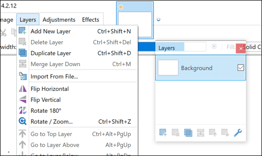 create different layers in ms paint