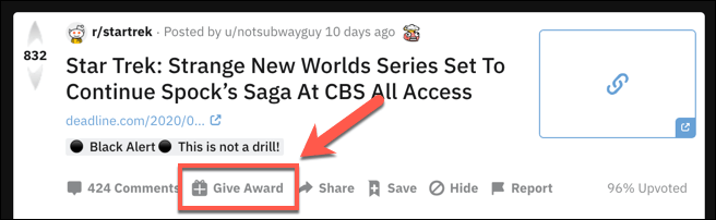 How to Gift Reddit Awards to Other Users image - Reddit-Give-Award-Button