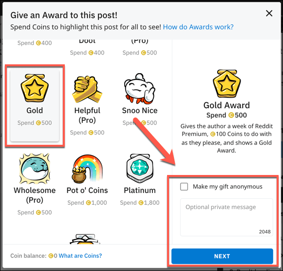 How to Gift Reddit Awards to Other Users image 2 - Reddit-Give-Award-Options