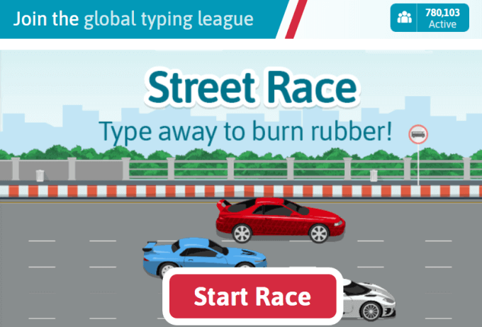 Type Rush Race - Worldwide League of Typing Racers!