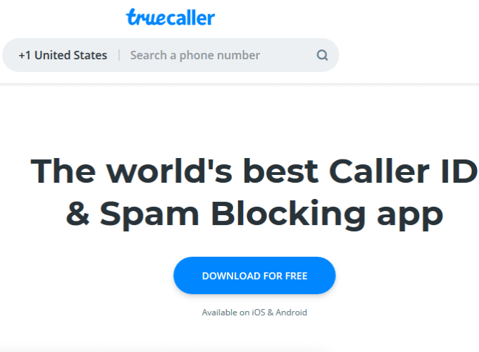 TrueCaller image - best-sites-identify-phone-number-truecaller