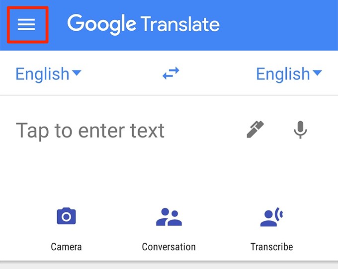 Google Translate Menu 