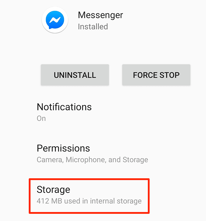 Log Out Of Facebook Messenger On Android image 5 - messenger-storage