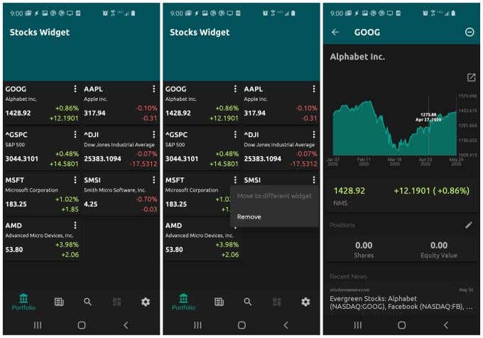 Stocks Tracker Widget image - stocks-widget1