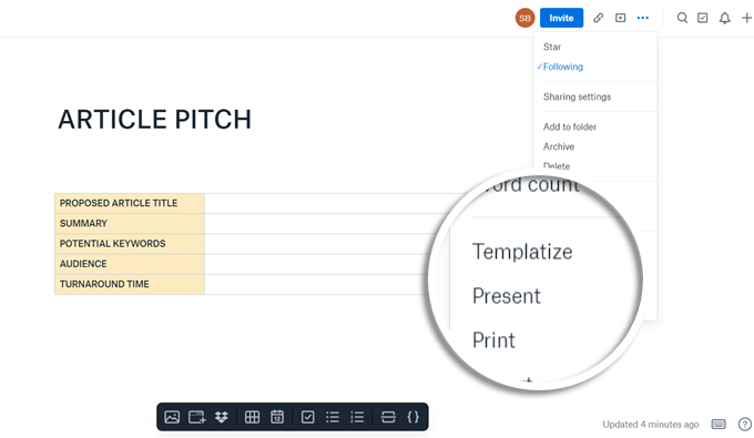 How To Make Your Own Template From a Blank Document image - Dropbox-Paper-Templatize