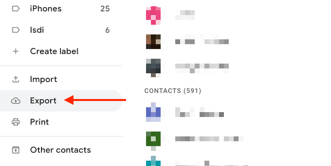 How To Export Contacts From Gmail image - Gmail-Export-Click-Export-button-from-Sidebar