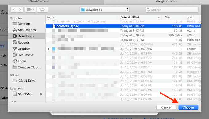 How to export all contacts from icloud to gmail