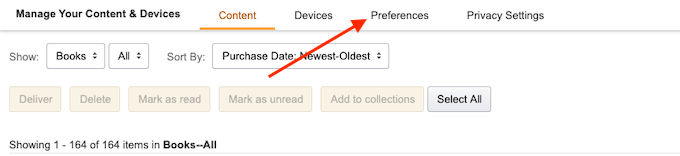 How To Find Your Amazon Kindle Email image - Kindle-Email-1.-Preferences-Tab