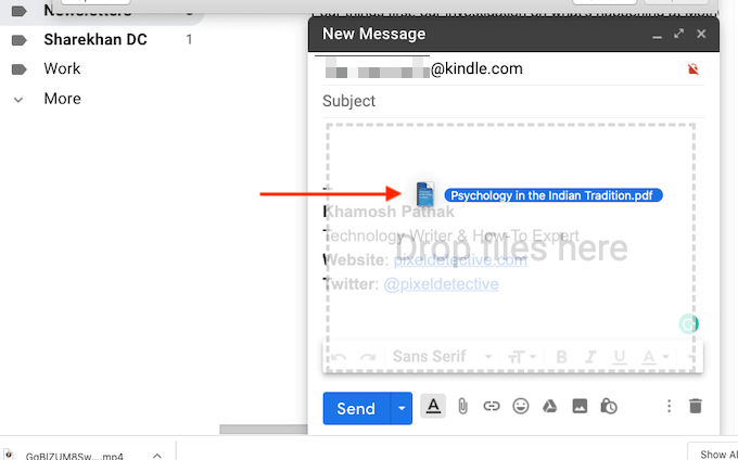 How To Send a PDF File To Kindle Using Email image - Send-PDF-Email-1.-Drag-PDF-to-Gmail