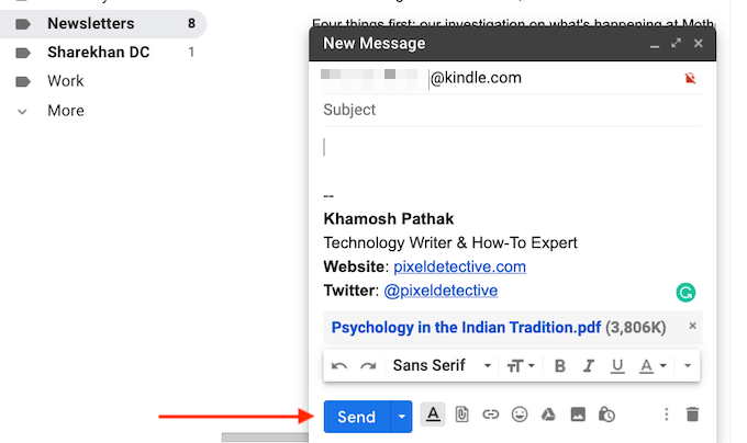 How To Send a PDF File To Kindle Using Email image 2 - Send-PDF-Email-2.-Press-Send-Button
