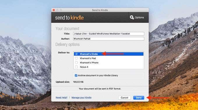 How To Send a PDF File To a Kindle - 6