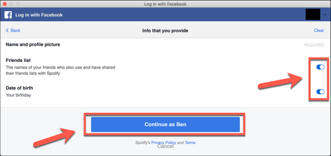 Using Your Facebook Name As A Spotify Display Name image 5 - Spotify-Facebook-Confirm-Detailed