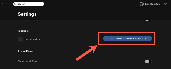 Using Your Facebook Name As A Spotify Display Name image 6 - Spotify-Facebook-Disconnect