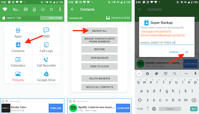 How To Export Contacts From Android Smartphone image - Super-Backup-Backup-All-Contacts-on-Android