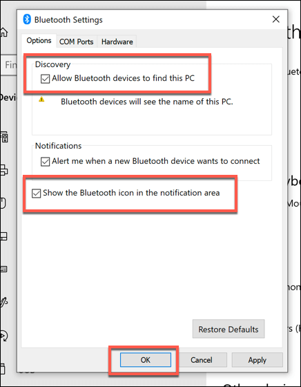 How To Enable Bluetooth In Windows 10 image 4 - Windows-Bluetooth-Extra-Options