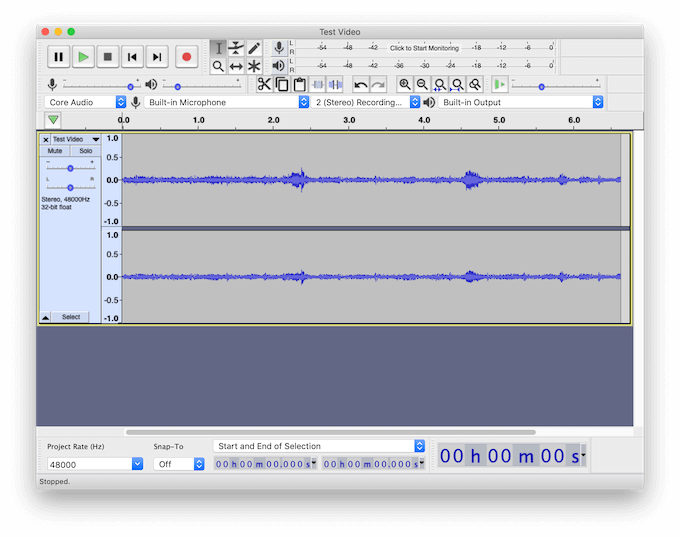 how to extract audio from video using audacity