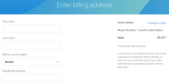 How To Get Your Own Skype Phone Number image 7 - enter-billing-address