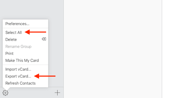 How To Export Contacts From iCloud (and iPhone) image 3 - iCloud-Select-All-and-Export-vCard