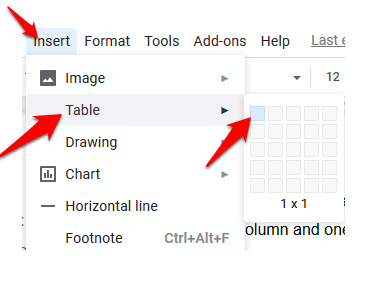 google docs how to insert a text box