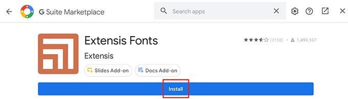 Use An Add-On To Add Fonts To Google Docs image 4 - install-extensis-add-on