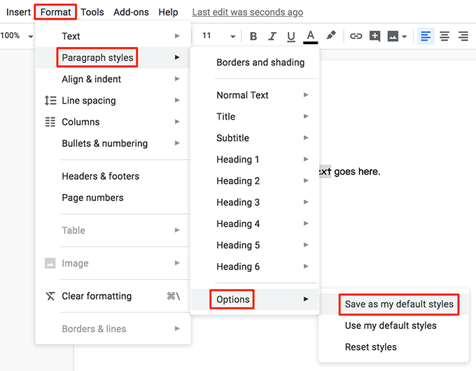 Set a Newly Added Font Default In Google Docs image 3 - save-font-style