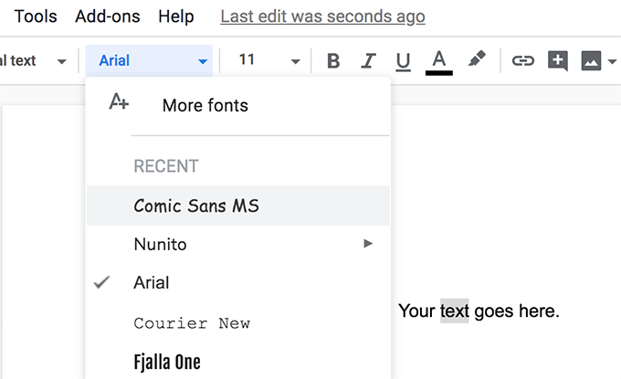 google docs add ocr font