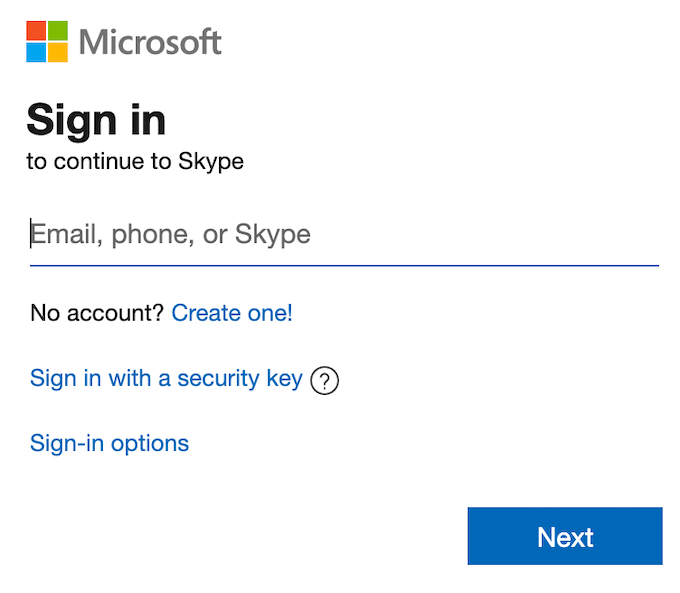 unable to sign into skype from table