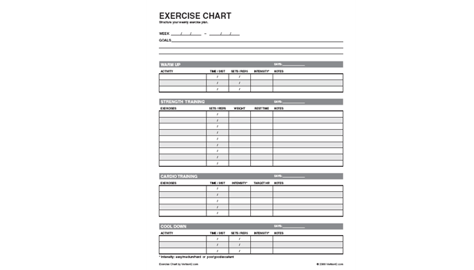 Health image - Printable-Exercise-Template