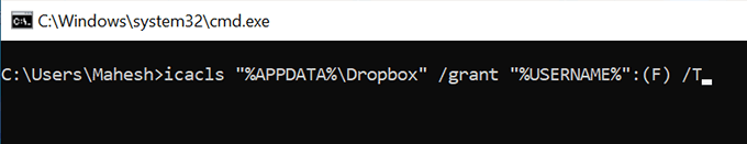 What To Do If You Can’t Move Your Dropbox Folder image 5 - appdata-command