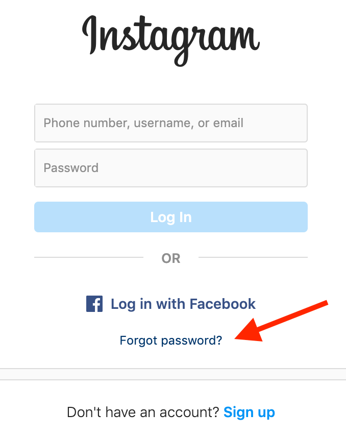 instagram log in with facebook