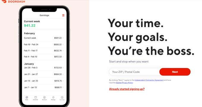 How Do I Sign Up For DoorDash? image - signup