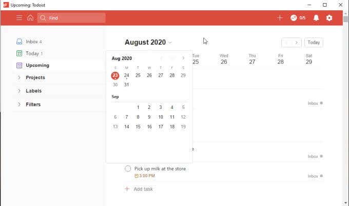 ToDoist Desktop App Main Page Features image 2 - todoist-dropdowns-hard-to-close