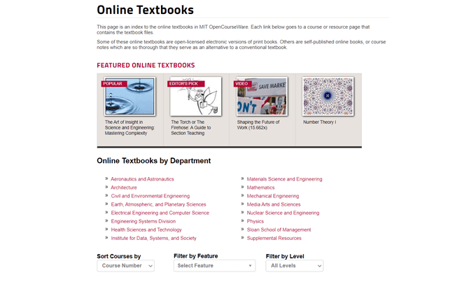 MIT Open Courseware Online Textbooks image - MIT