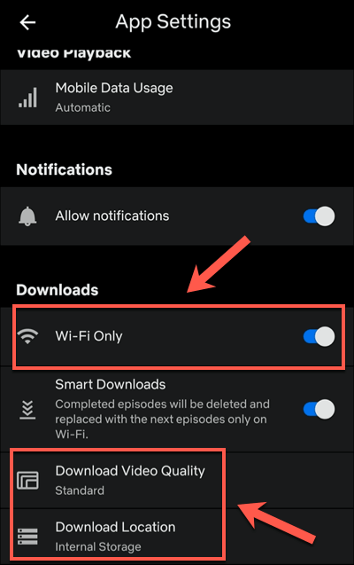 Downloading From Netflix On Android, iPhone, Or iPad image 8 - Netflix-Android-Settings-Download-Options