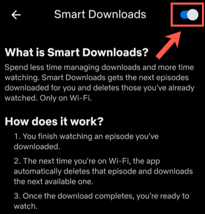Downloading From Netflix On Android, iPhone, Or iPad image 4 - Netflix-Android-Smart-Downloads-Option