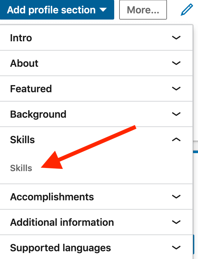 How to Get Endorsed on LinkedIn image 2 - add-skills-section